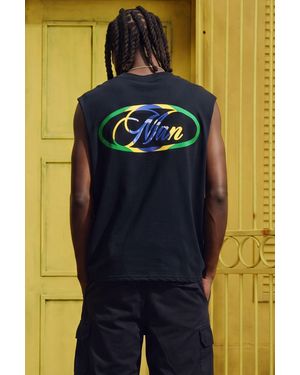 BoohooMAN Oversized Boxy Script Brazil Tank - Blue