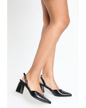 Boohoo Block Heel Slingback Court Heels - Black