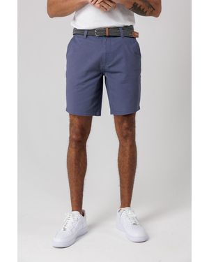 Tokyo Laundry Mid Cotton Twill Peached Shorts - Blue
