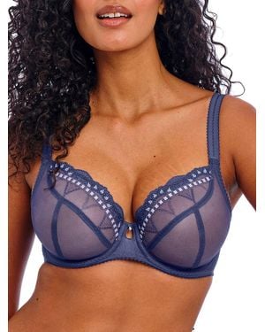 Freya Loveland Sheer Plunge Bra - Blue