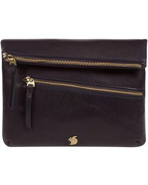 Conkca 'Flare' Leather Clutch Bag - Black