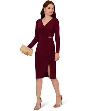 Adrianna Papell Matt Jersey Short Dress - Red