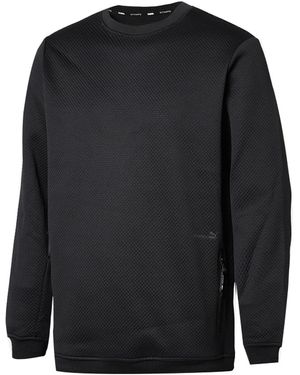 PUMA X Stampd S Crew Neck Sweatshirt Textured Jumper 571709 01 Black