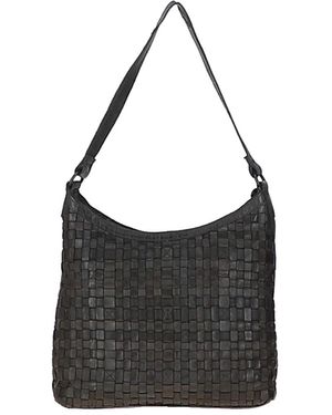 Ashwood Leather 'Raffinatezza' Vintage Woven Shoulder Bag - Black