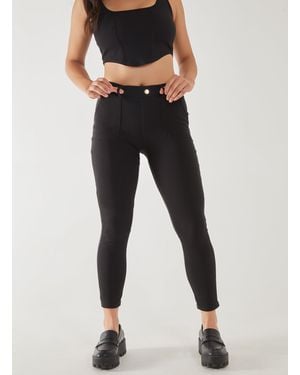 Pink Vanilla Ponte Pocket Slim Fit Trousers - Black