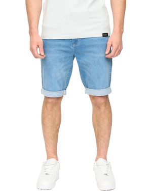 Crosshatch Youlgreeve Denim Belted Shorts (Mid Wash) - Blue
