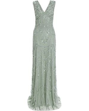Quiz Sage Embellished Maxi Dress - Green