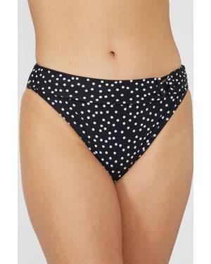 Gorgeous Spot Bikini Bottom With Ring Detail - Blue