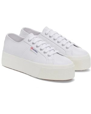 Superga Ladies 2790 Nappa Leather Trainers (Optical/Avorio) - White