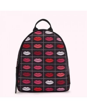 Lulu Guinness Lip Grid Sadie Backpack - Red