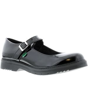 Kickers Finley Patent Shoes - Black