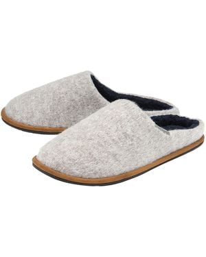 Dunlop Plush Lined Mule Slippers With Memory Foam - Grey
