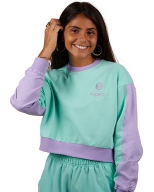 Superb Be Happy Rsc-S2102 Sweatshirt Met Korte Mouwen En Ronde Hals - Groen