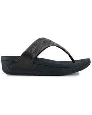 Fitflop Lulu Glitz Toe-Post Sandals - Black