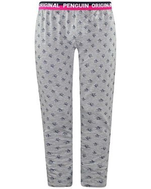 Original Penguin Aop Pete Lounge Pyjamas Bottoms Cotton - Grey