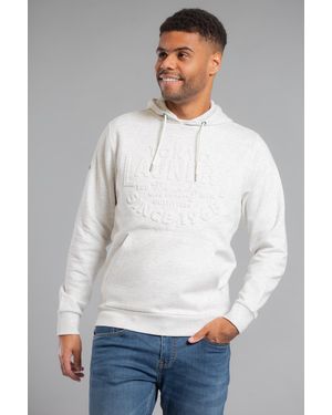 Tokyo Laundry Cotton Blend Embossed Drawstring Hoody - Grey