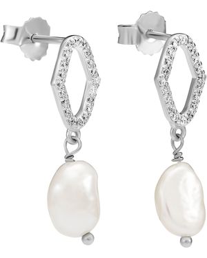 Orphelia 'Normandy' 925 Sterling Drop Earrings - White