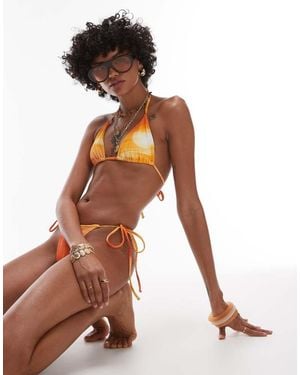 TOPSHOP Cyprus Triangle Sunset Print - Brown
