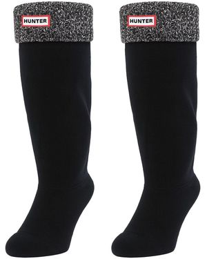 HUNTER Waffle Tall Boot Socks - Black
