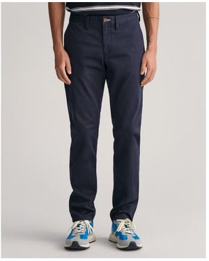 GANT Slim Fit Twill Chinos - Blue