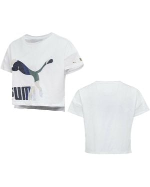 PUMA X Careaux Logo Crop Top - White
