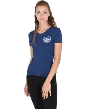 Love Moschino Love Storm Short Sleeve Crew Neck Tee - Blue