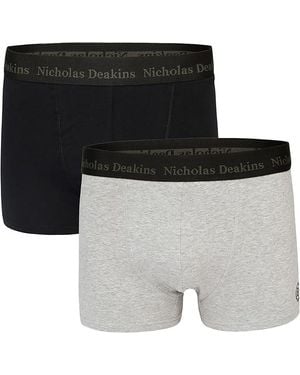 Nicholas Deakins 2 Pack Boxer Shorts - Black