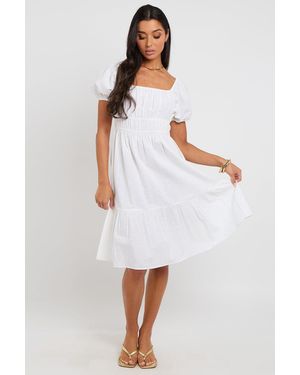 Urban Bliss Milk-Maid Smock Dress - White