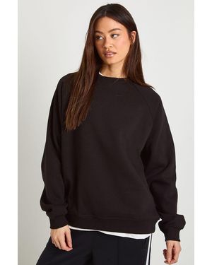 Boohoo Tall Raglan Seam Oversized Sweatshirt - Black