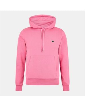 Lacoste Hooded Neck Long Sleeve Sweatshirt With Kangaroo Pocket - Pink
