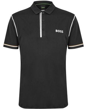 BOSS Collared Neck Short Sleeve Polo Shirt - Black