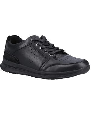 Hush Puppies Joseph Leather Trainers (Light) - Black