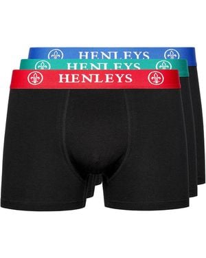Henleys Primas Boxers 3Pk - Black