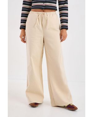 Nasty Gal Wide Leg Cargo Trousers - Natural