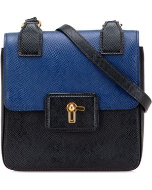 Prada Crossbody Twotone Flap Bag - Blue