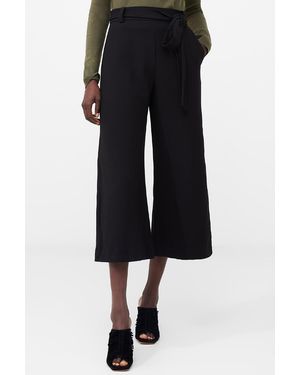 French Connection Wide Leg Culottes With Self-Tie Belt - Black
