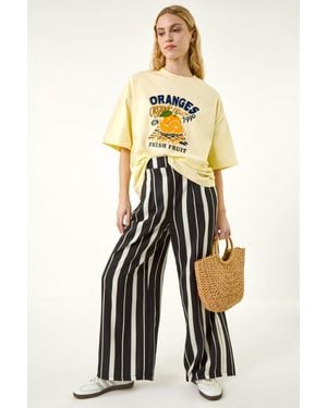 Roman Fruit Placement Print T-Shirt - White