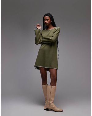 Résumé Blanket Stitch A Line Mini Dress - Grey