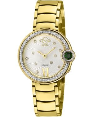 Gv2 Perugia Diamond Watch, Ipyg Case, Dial,Ss/Ipyg Bracelet - Metallic