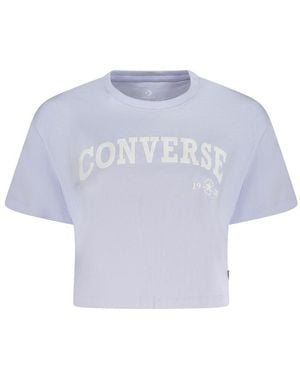 Converse Korte Mouwen Crop T-shirt - Blauw