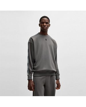 HUGO Tape Cotton Sweatshirt - Grey