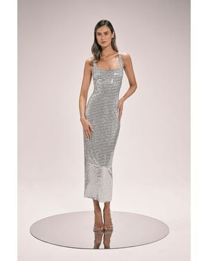 Karen Millen Premium Crystal Embellished Midi Dress - Pink