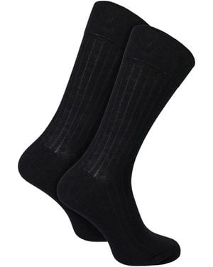 Steve Madden 2 Pairs Organic Cotton Camel Wool Socks - Black