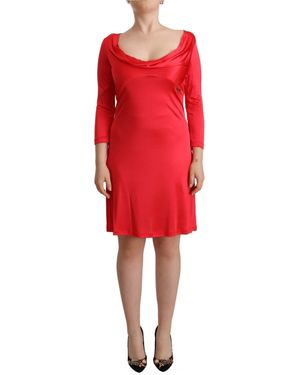 John Galliano Elegant Knee-Length Sheath Dres - Red