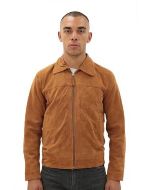Infinity Leather Retro Goat Suede Harington Jacket-Zurich - Brown