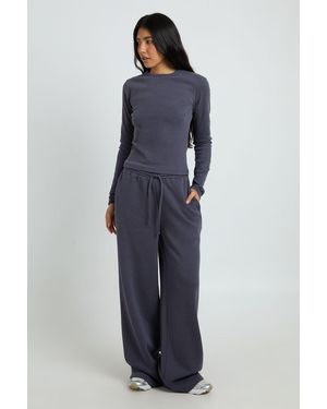 Boohoo Tall Crew Neck Long Sleeve Top And Straight Leg Jogger Tracksuit - Blue