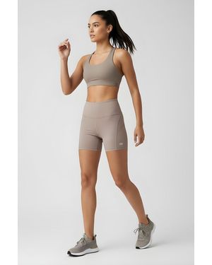 TOMMY LIFE Short High-Waist Slim-Fit Leggings With Belt - Natural