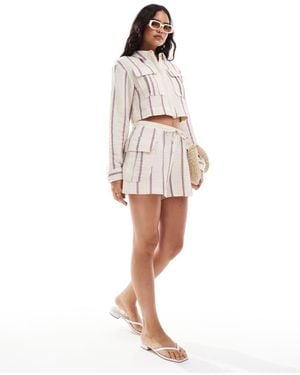 ASOS Linen Look Utility Short Co-Ord - White