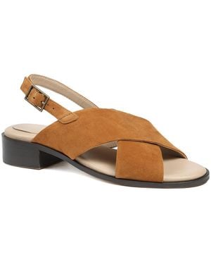 Jones Bootmaker Fauna Leather Block Heel Sandals - Brown