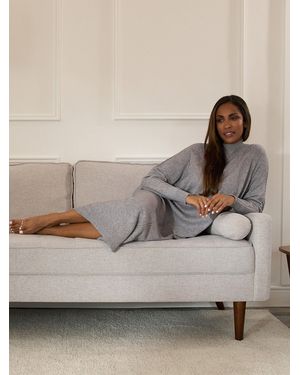 Gina Bacconi Natalya Knit Midi Dress - Grey
